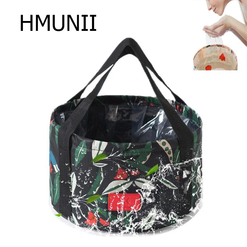 

HMUNII Women's Travel Portable Folding Bucket Bag Outdoors Washing Your Face Feet Storage Basin Luggage Accessories Travel Bag