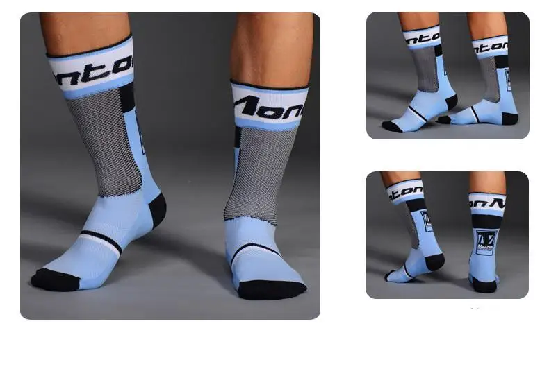 Высококачественные носки, профессиональные брендовые велосипедные носки, дышащие спортивные носки для езды на велосипеде - Цвет: Синий