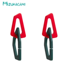 

Earings Orecchini Exaggeration Double Color Connect Geometry Drop Earrings Acrylic Material For Women Elegant Design Wholesale