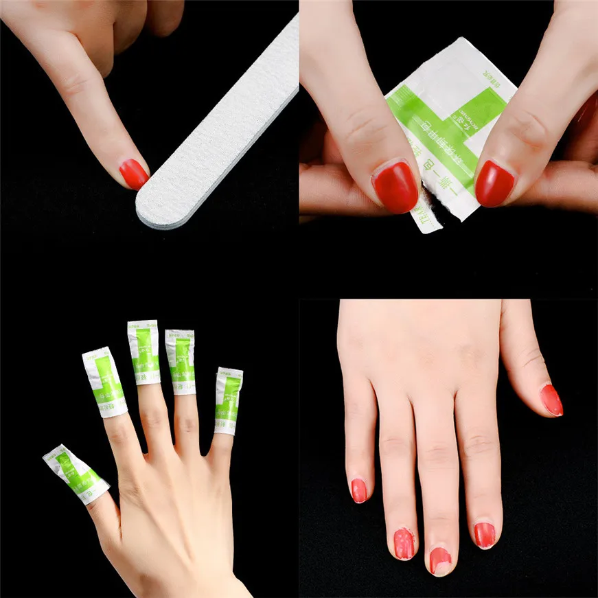 

2017 cleaner Fashion 200pc Foiled Pillow Nail Wraps Nail Polish Remover Acetone Nail Cleaner