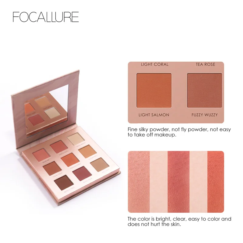 FOCALLURE 9 видов цветов Палитра теней для век Профессиональная Косметика макияжа