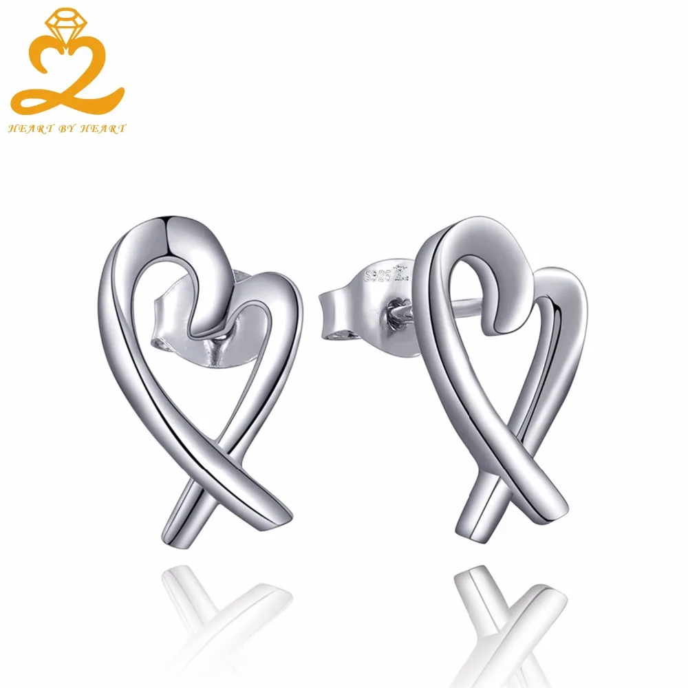 Romantic Cute 100 Silver Stud Earrings Costume Jewelry Solid 925