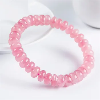 

9mm Natural Pink Rose Quartz Crystal Bead Stretch Bracelets For Women
