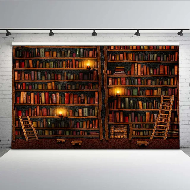 Vinyl graduation background Library books student Backdrop ...