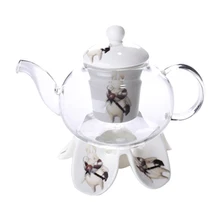 Творческий Китай Керамика термостойкие Стекло чайник с фильтром, базы свеча костюм, европейский послеобеденный чайник, набор