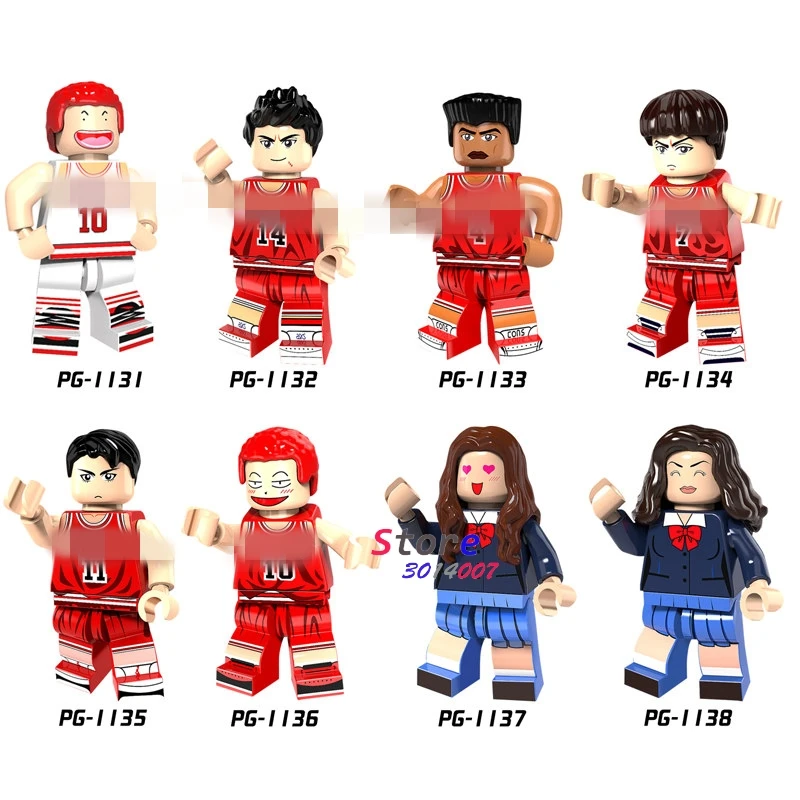 

50pcs SLAM DUNK Comic Cartoon Figure Hisashi Akagi Takenori haruko Miyagi Ryota building block bricks for children toys kid Gift