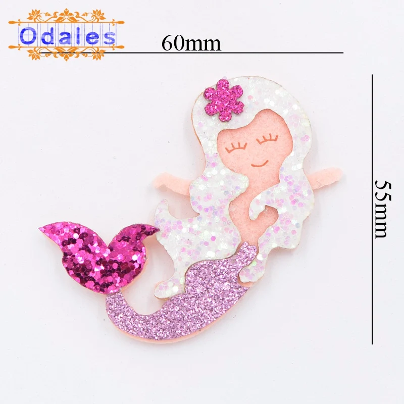 4/6Pcs Mixed 3D Cartoon Mermaid Patches Handmade Decoration DIY Hair Bow Flat Back Embellishment Accessories Sea-maid Appliques