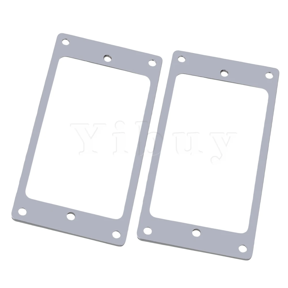 Yibuy 2x Металлический плоский Humbucker пикапа Монтажное кольцо хром | Спорт и
