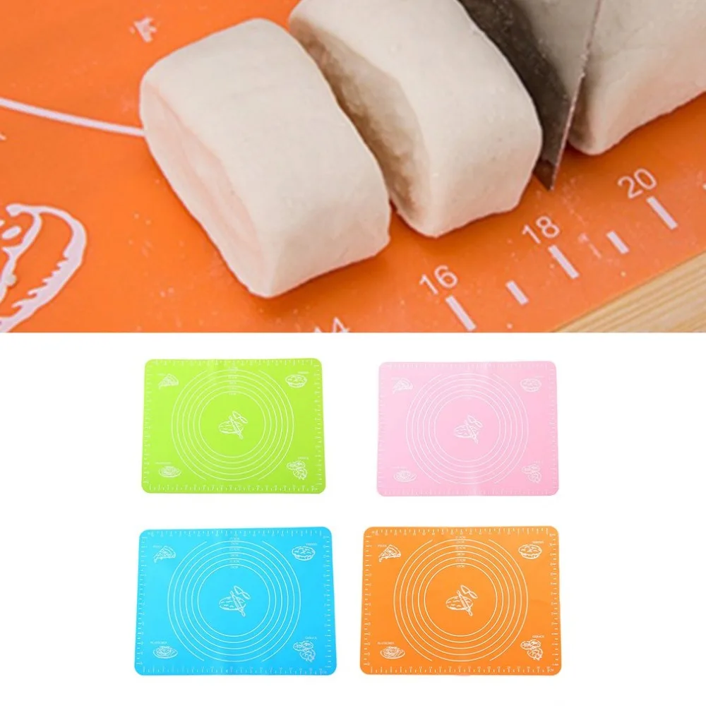 

Kitchen Baking Cooking Tool Silicone Rolling Cut Mat Fondant Clay Pastry Icing Dough Cake Roll Mat Pad Bakeware Baking Tools