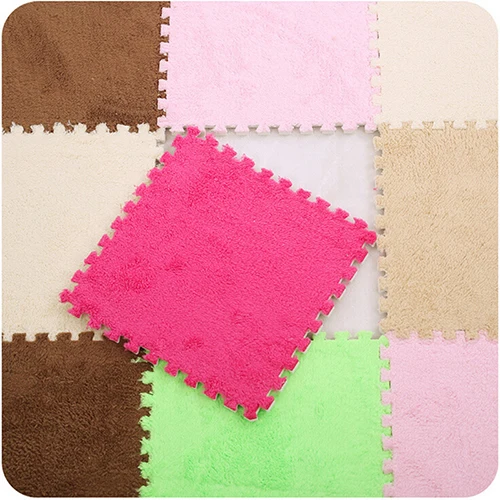

New 30x30cm Living room/bedroom Carpet Patchwork Rug Kids Carpet Foam Puzzle Mat EVA Long Fluff Baby Eco Floor