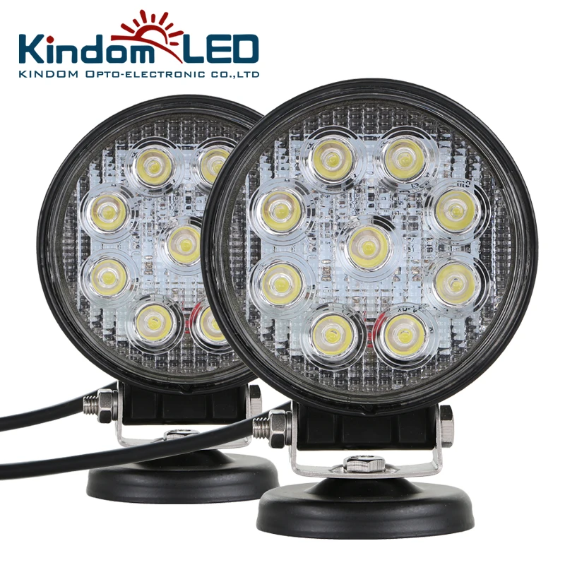 

KINDOMLED 27W 24V 12V DC LED Work Light Bar for Indicators Motorcycle Driving Offroad Boat Car Tractor Truck 4x4 SUV ATV Flood