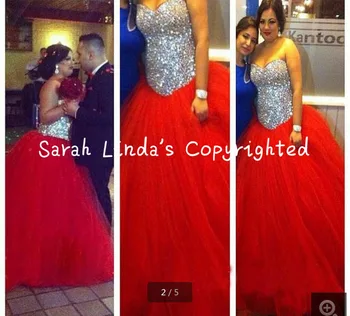 

2016 new arrival red ball gown heavily beading prom dress strapless sweetheart neck sweet 16 prom dresses hot sale