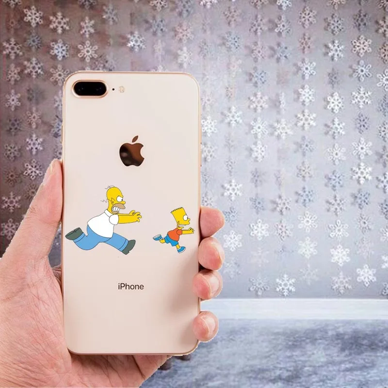 Мягкий чехол LISHE The Simpson из ТПУ для iPhone 11, 11Pro, 5, 5S, SE, 6, XS, Max, 7, 8 Plus, XR, забавный, прозрачный, высококачественный чехол - Цвет: TPU