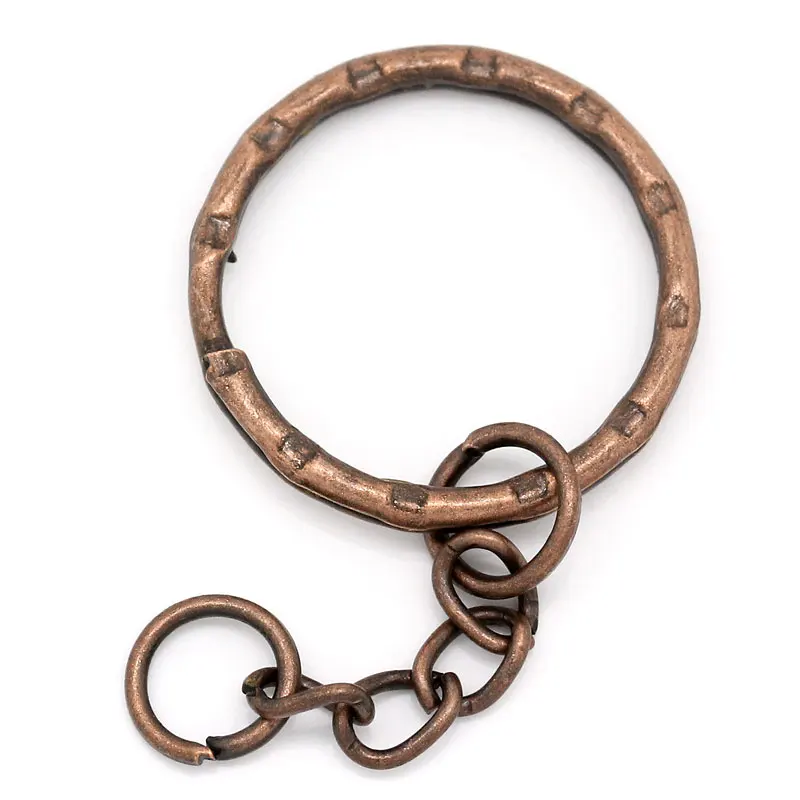 

Alloy Key Chains Key Rings Round Antique Copper 5.3cm(2 1/8") Dia, 5 PCs new