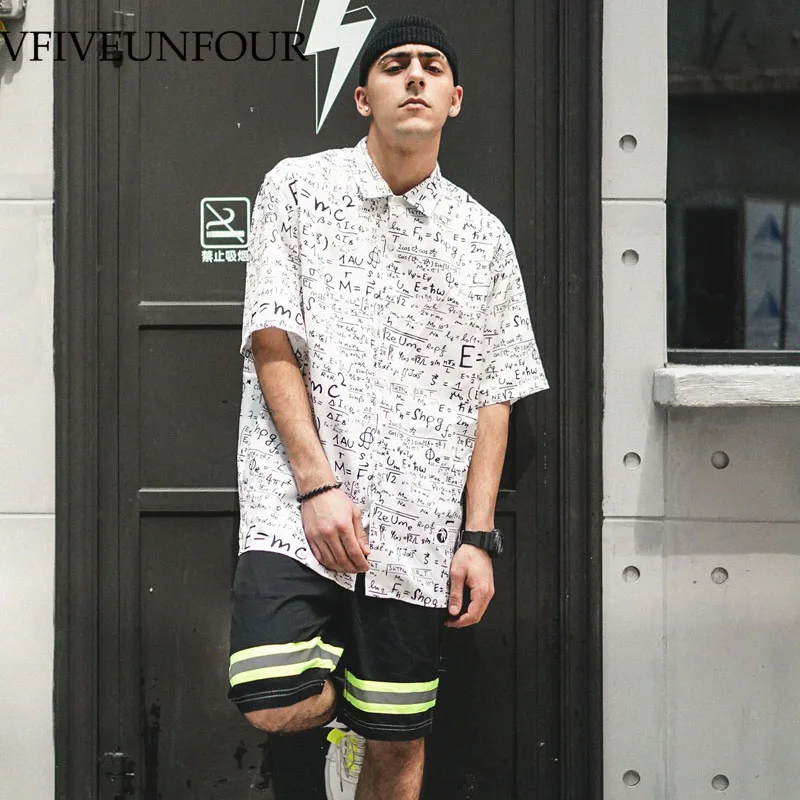 

VFIVEUNFOUR Print 2019 Summer Funny Short Sleeve Beach Hawaiian Shirts Men Hip Hop Streetwear Vintage Shirts Harajuku Tops
