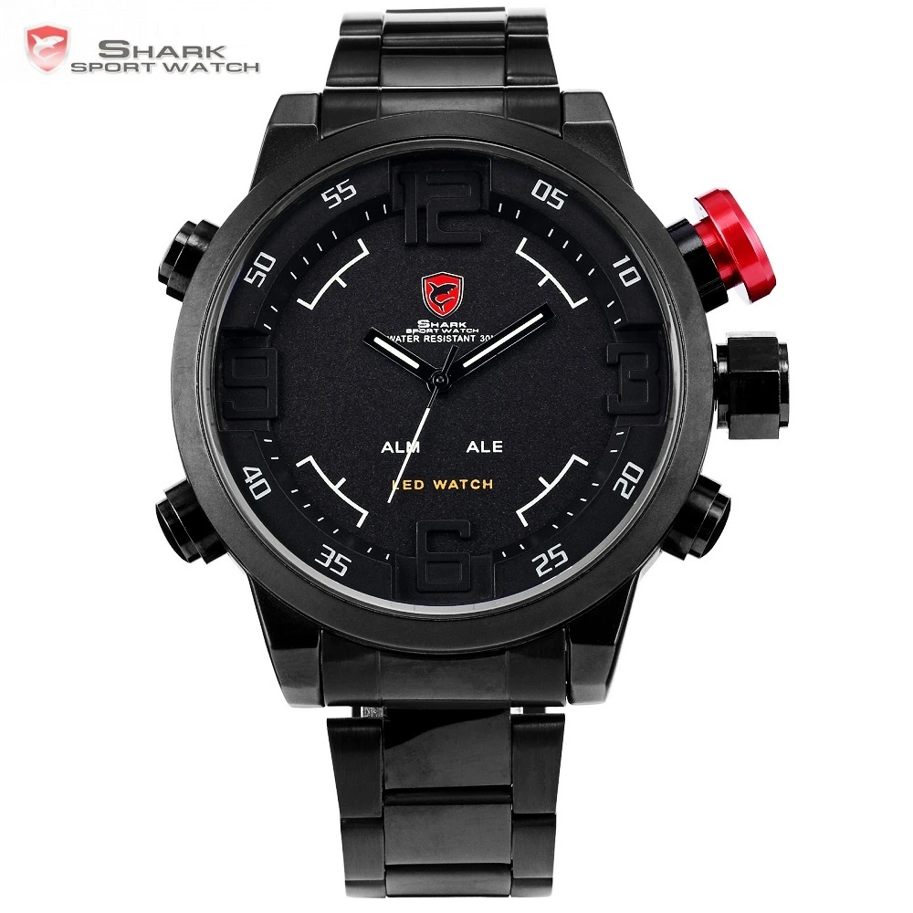 Gulper SHARK Sport Watch Cool Black Full Stainless Steel
