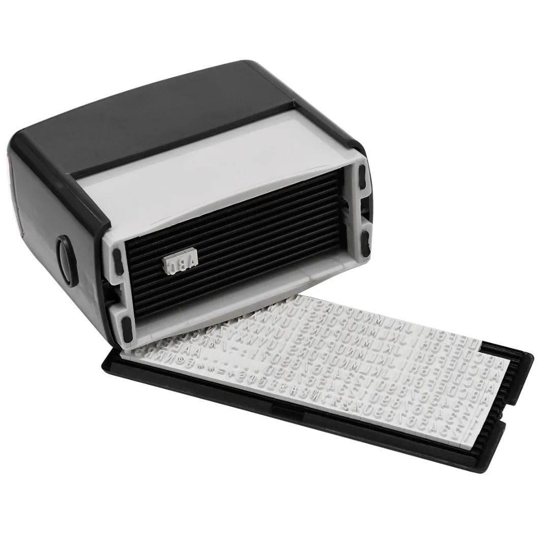Self Inking Stamp Set Custom Personalised DIY Business Name Number Address Printing Rubber Stamp with Tweezers Kit