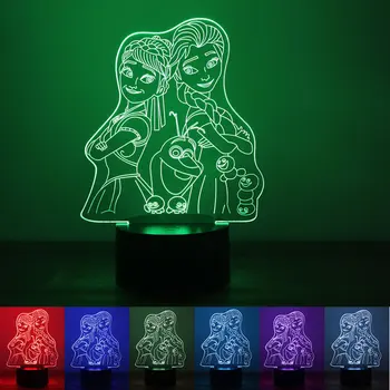 

Spot direct snow and ice odd sister 3D night light LED lights colorful change USB study bedroom bedside lamp