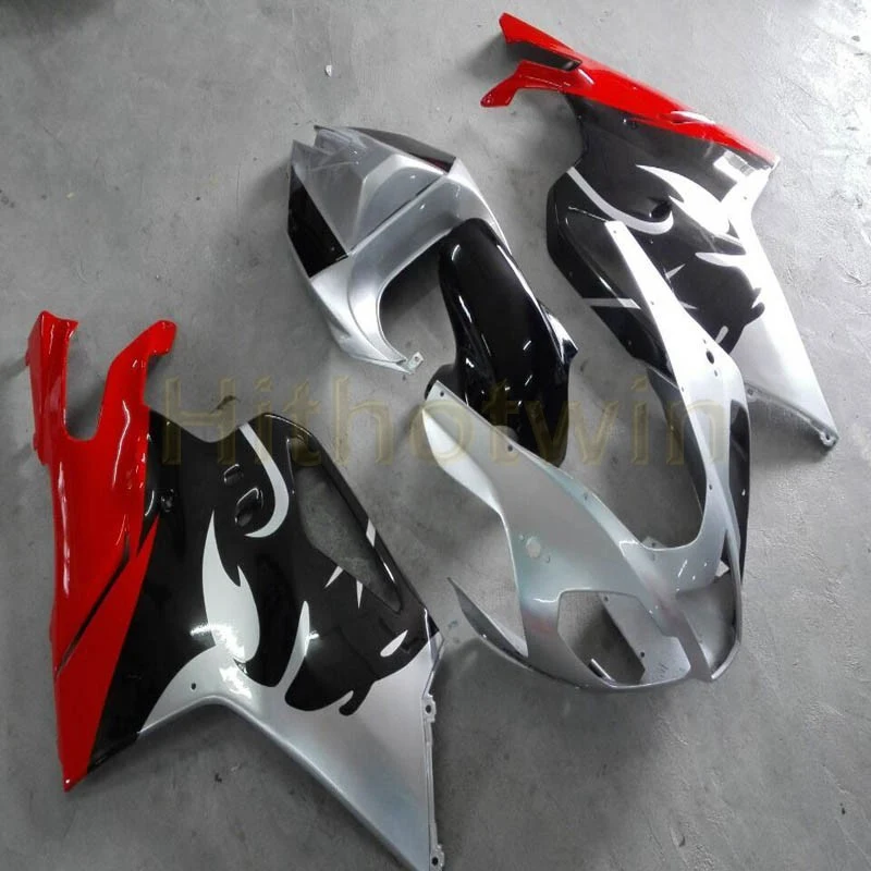 Free Bolts+Custom silver black Motorcycle body kit for Aprilia RSV1000RR 2004 2005 2006 RSV 1000RR fairing