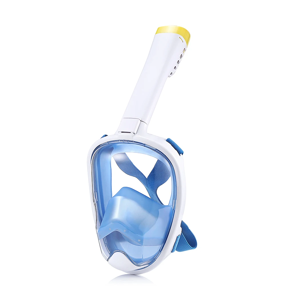 Маска для дайвинга Анти-туман Съемная сухая подводное плавание полная маска для лица Спортивная камера Gopro подводное плавание тренировочная маска дайвинг оборудование - Цвет: Dodger Blue