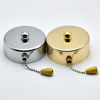 

Wall Zipper Switch 3A Single Control ON/OFF Vintage Lamp Pull Chain Switch with Metal Cover Hall Stores Wall Switches 2PCS/Lot