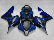 Blue flames black Fairing kit for CBR600RR F5 07 08 CBR 600RR 2007 2008 CBR600 Motorcycle Fairings set+gifts set HC25