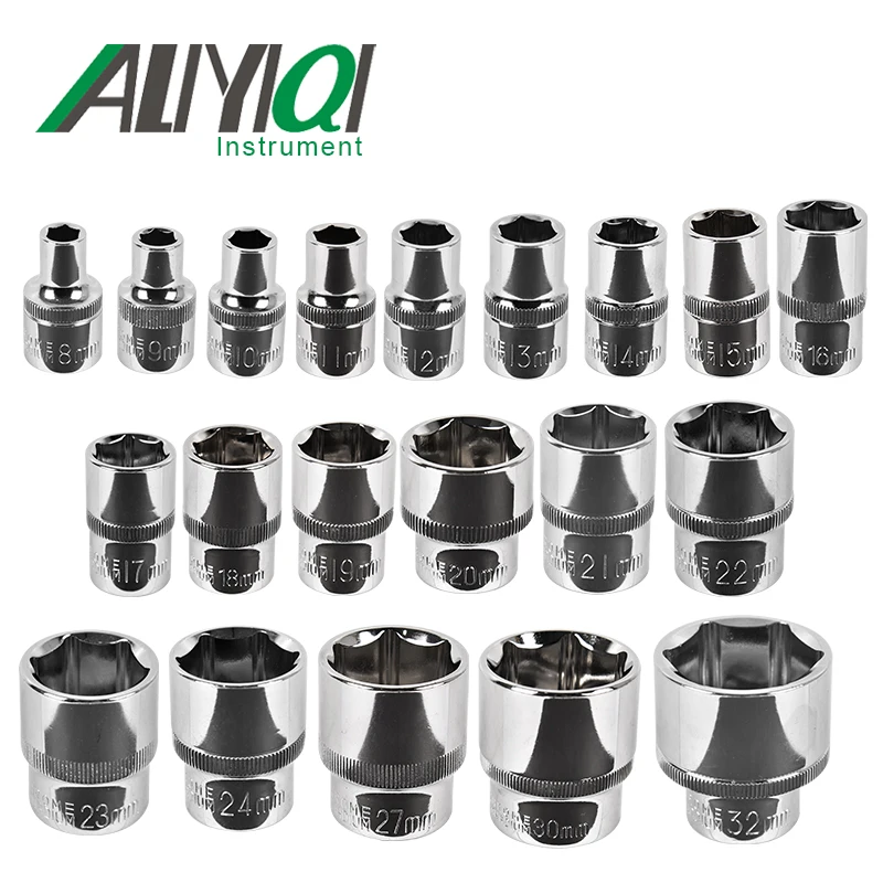 

Aliyiqi 1/2 Socket Wrench Head Sleeve Double EndHand Tools 8mm~16mm Hexagon short sleeve