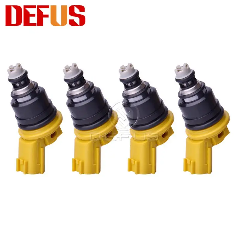 DEFUS 4 PCS New Flow Matched 555cc Nismo Side Feed Fuel Injector 16600-RR543 For 300ZX Z32 RB25DET VG30DETT SR20DET KA24 Yellow
