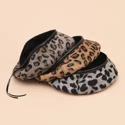 Элегантные леопардовые теплые замшевые демисезонный Зимний берет для женщин французский художник Beanie BERET шляпа для женский берет шляпа