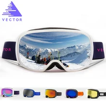 Векторные брендовые лыжные очки для мужчин и женщин, противотуманные очки UV400 для катания на лыжах, сноуборде, большие сферические маски, очки для сноубординга
