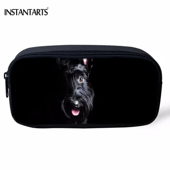 

INSTANTARTS Kawaii 3D Dog Scottish Terrier Printed Women Cosmetic Cases Boys Girls School Pencil Case Casual Children Pencil Bag