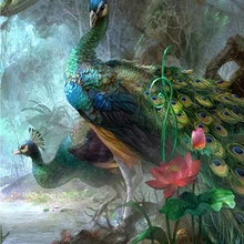 Алмазный Набор для вышивания крестиком DIY 5D животных картины для декорирования дома картины с павлином, бриллиантовая украшающая картина 40x60 см