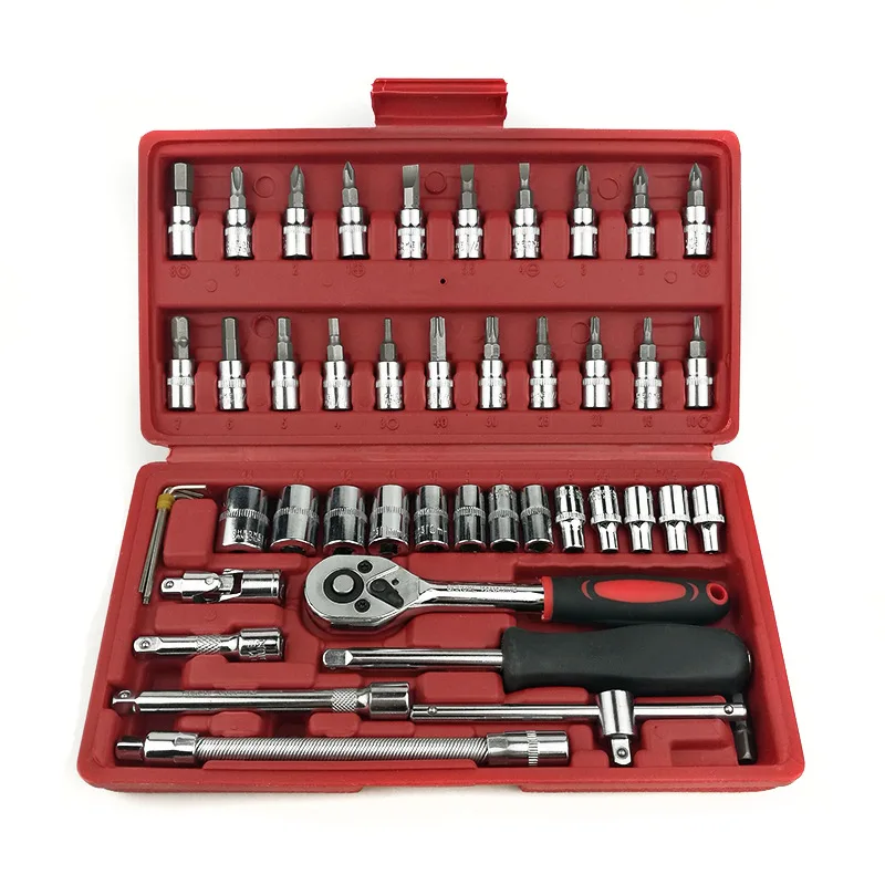 

46pcs Automobile Motorcycle Car Repair hand tool set Precision Ratchet Wrench Set Sleeve Universal Hardware Tool Kit For Car