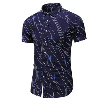 

M-6XL 7XL mens shirts casual slim fit hawaiian shirt men summer shirt new style print short sleeve formal shirts for men