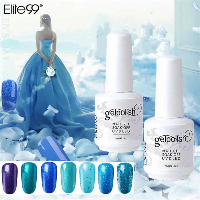 

Elite99 15ML UV Gel Varnish Nail Polish Set For Manicure Gellak Semi Permanent Blue Gel Nail Polish Nail Gel Polish Nail Art