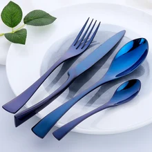 16PCS Gold Cutlery Knife Set Stainless Steel Hotel Food Tableware Flatware Steak Knives Forks Spoons Western Dinnerware Sets