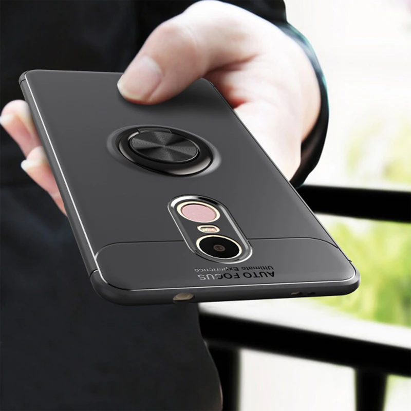 

Phone Case For Redmi 7 Rotate Ring Magnetic Car Adsorption Stand Holder Cover For Redmi note 7 Mi A2 Lite MI8 Silicon Phone Case