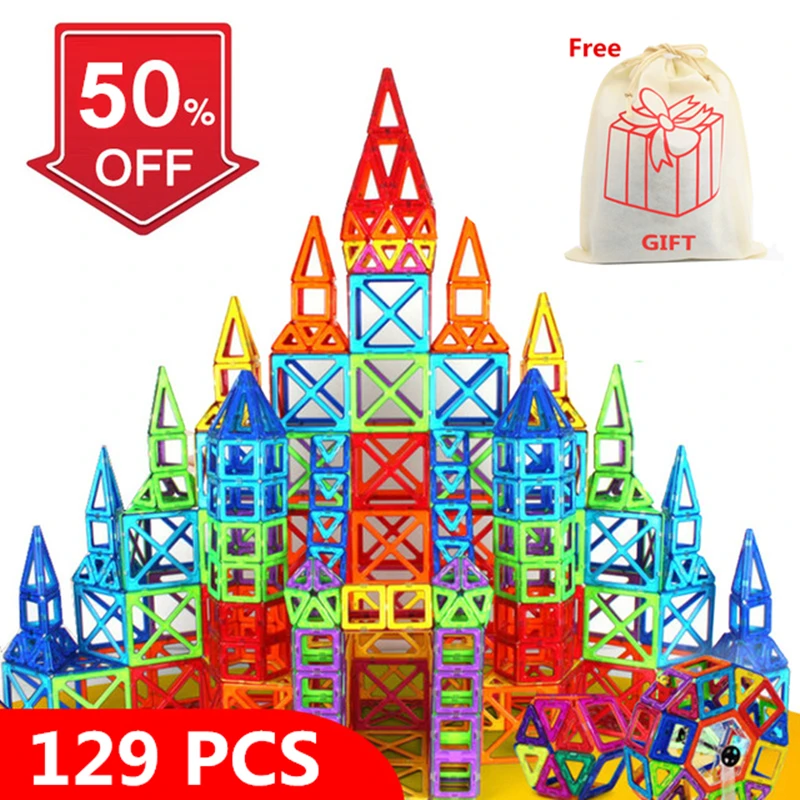

Magnetic Designer Building Blocks Toys Magnetic Tiles Block Toy For Kids Educational Construction Stacking Block For Toddler