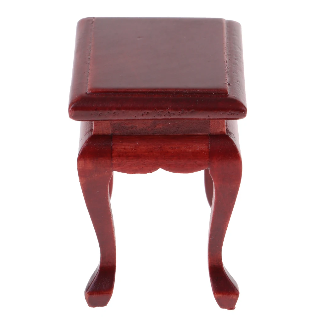 1/12 دمية المنمنمات خزينة ملابس خشبية القهوة نهاية الجدول نماذج Annatto