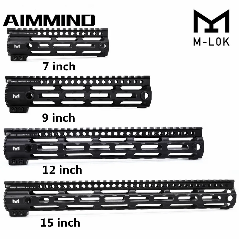 AR 15 M4 M16 MLOK 7 &quot9&quot 12 &quot15&quot дюймов Тонкий бесплатный поплавок Handguard Пикатинни