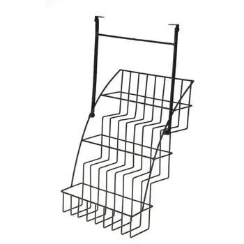 

Coated Iron Wire 3-Tier Jars Bottles Rack Elevated Spice Kitchen Storage Shelf Organizer Tools