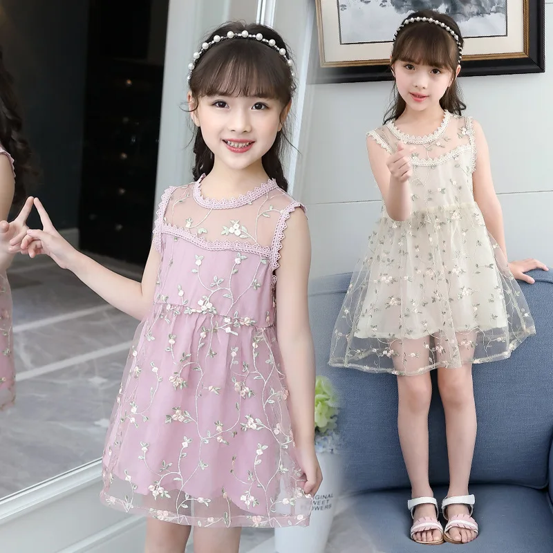 

Summer Baby Party Dress For Girls Lace Flower Wedding Kids Tutu Dresses Children Princess Party Dresses Sundress Kids 2019 new