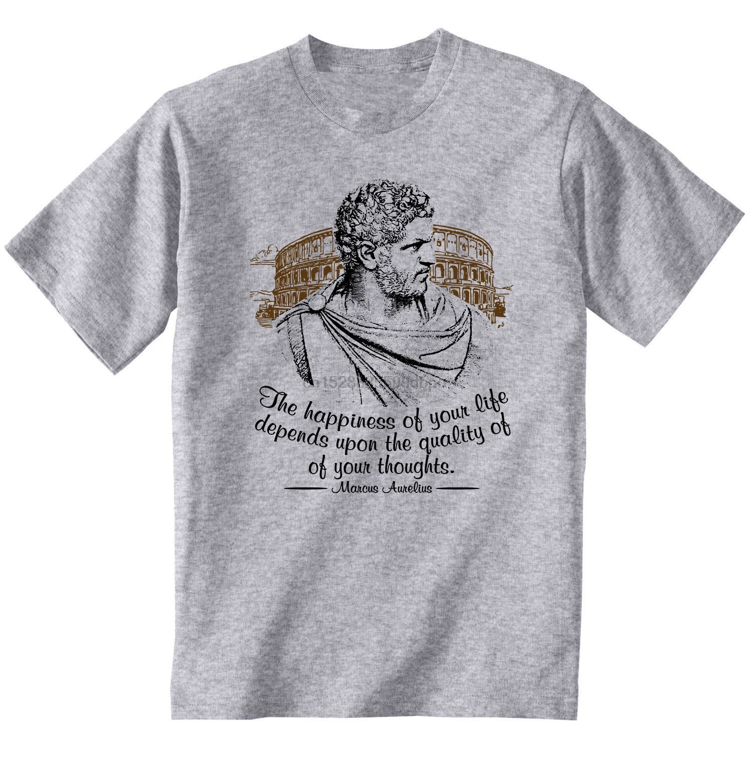 

Marcus Aurelius The Happiness 1 New Cotton Grey Grey Tshirt Mens Pride Dark T Shirt Fear Cosplay Liverpool Tshirt