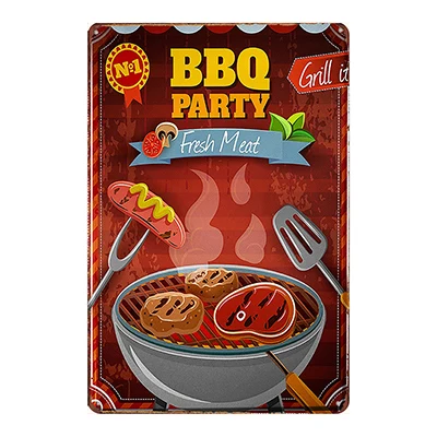 Dad's BBQ жестяные вывески металлическая тарелка настенный паб кухня ресторан домашний художественный Декор винтажная Настенная Наклейка Куадрос DU-2071 - Цвет: DU2079