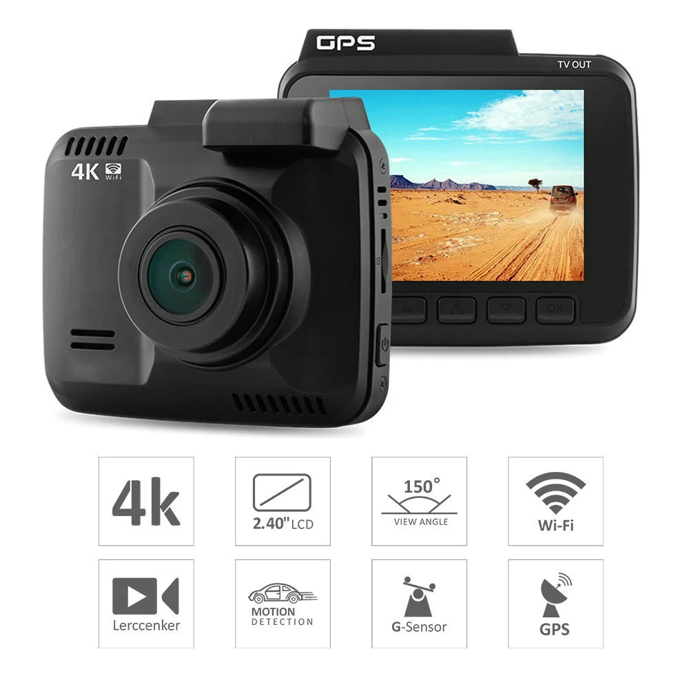 

GS63H Novatek 96660 WiFi 4K 2880x2160P G-sensor 2.4" Screen Car DVR Recorder Dash Camera Built in GPS Camcorder Night Vision