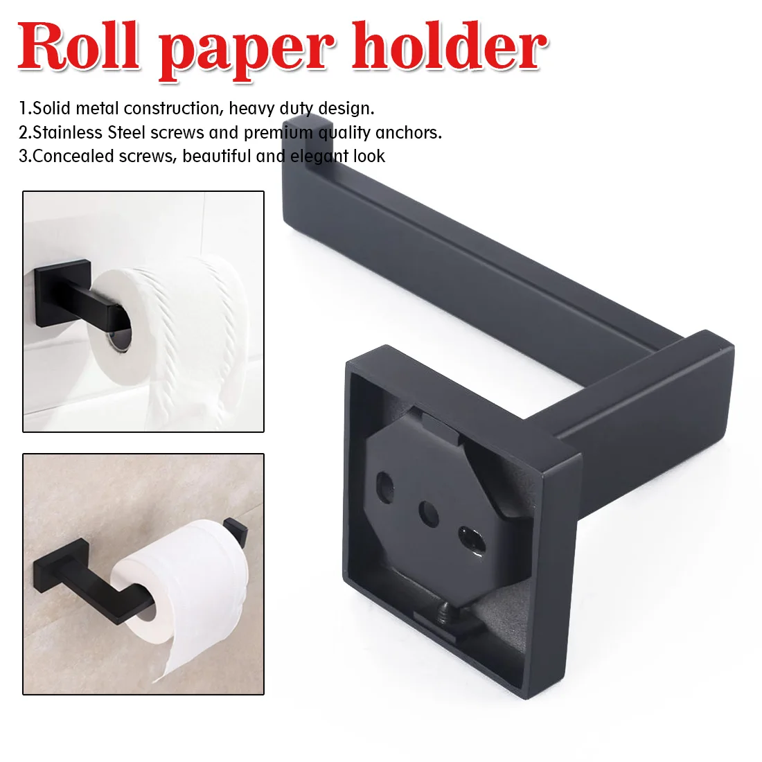 

bathroom accessories set stainless steel wall mounted toilet paper holder black oil bronze square base without cover