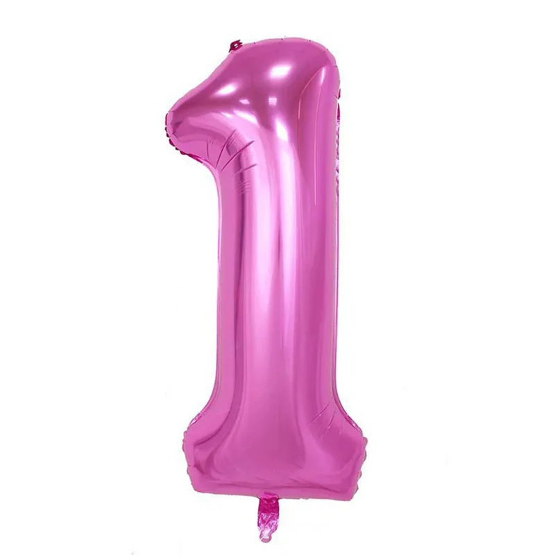 40 дюймов шар с цифрами Синий Розовый гелиевый фольга плавающий шар на день рождения детский праздничный декор воздушный шар товары для декора - Цвет: pink-1