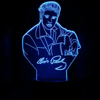 

Elvis Night Light LED Touch Sensor 7 Color Changing Child Kids Gift The King Singer Table Lamp Elvis Aaron Presley Bedroom Decor