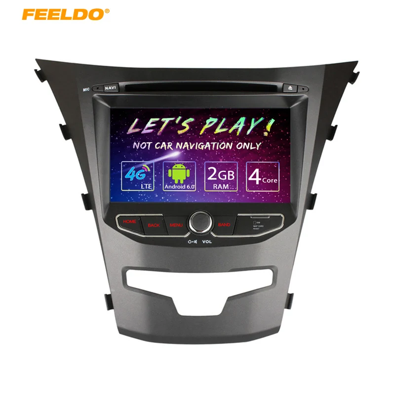 

FEELDO 7" inch Android 6.0 (64bit) DDR3 2G/16G/4G LTE Quad Core Car DVD GPS Radio Head Unit For SsangYong New Actyon/Korano