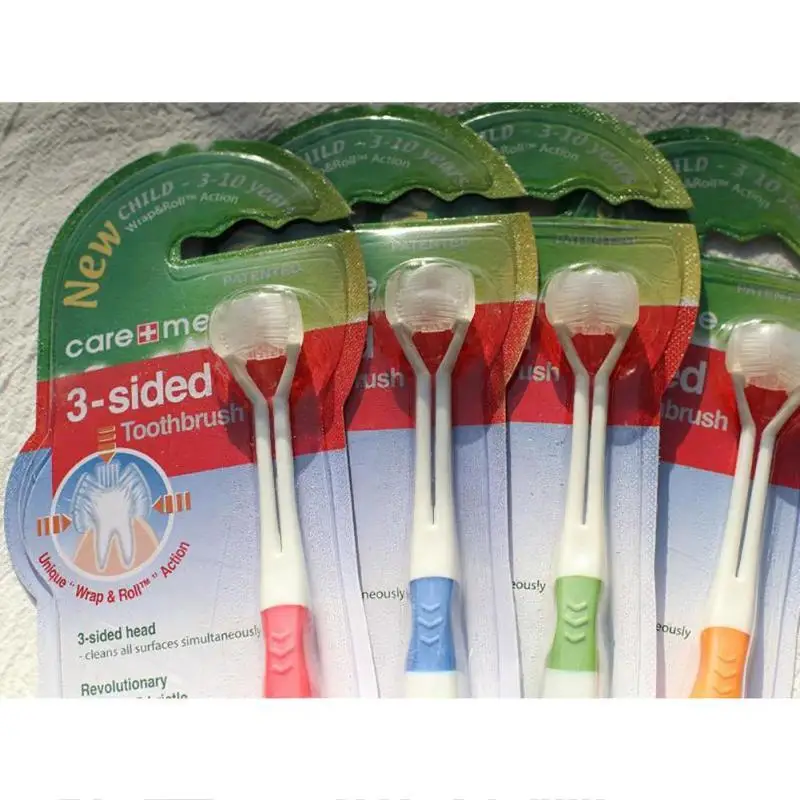 3 Sided Ultrafine Soft Bristle Kids Toothbrush 15.2cm Kids Cleaning Brush Health Baby Teething for 4 Colors 3 Sided Ultrafine Soft Bristle Kids Toothbrush 15.2cm Kids Cleaning Brush Health Baby Teething for 4 Colors
